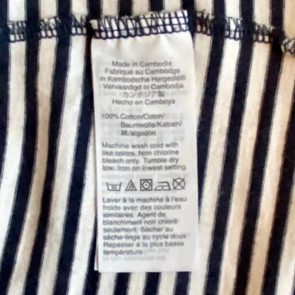 J. Crew Crewcuts Navy/White Striped Long-Sleeve T-Shirt with Embroidered Heart - Picture 6 of 7